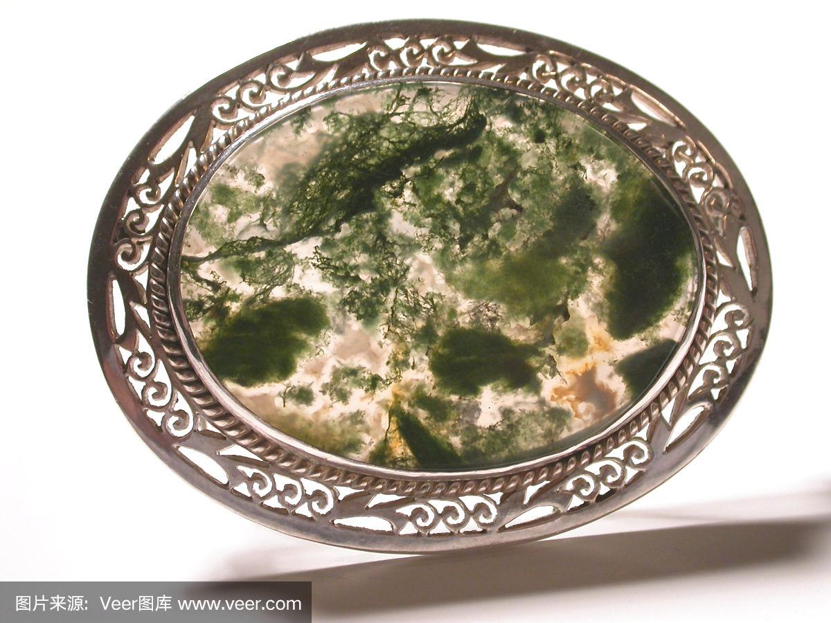 苔藓玛瑙(苔藓玛瑙原石图片)