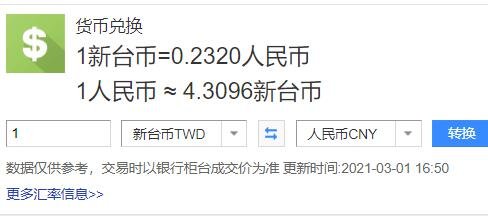 台币6000折合人民币(两千万台币多少人民币)